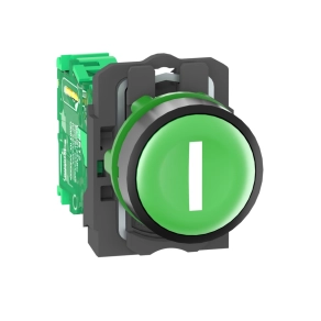  Schneider Electric Harmony XB5R - ZB5RTA331 - vezeték nélküli komplett műanyag nyomógomb, Ø22, vevő nélkül, zöld, "I"
