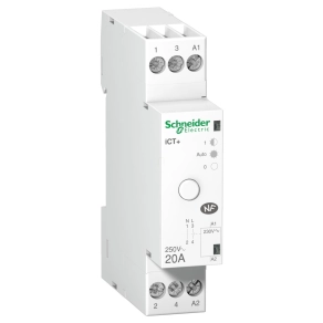   Schneider Electric Acti9 iCT+ - A9C15031 - 20A kézi vezérlésű kontraktor, 1P+N, Uc 230VAC