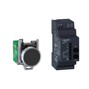   Schneider Electric Harmony XB4 - XB4RFA02 - vezetéknélküli fém nyomógomb készlet (nyomógomb+vevő) , 24 - 240VAC/DC, Zigbee, programozható