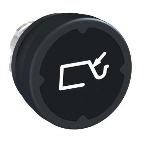   Schneider Electric Harmony XB4 - ZB4BC28010 - fém durva környezeti nyomógomb fej, Ø22, visszatérő, fekete, szimbólummal