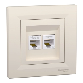   Schneider Electric Asfora - EPH4400123 - 2xRJ45 Cat5e UTP aljzat, bézs