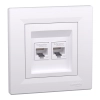 Schneider Electric Asfora - EPH4800121 - 2xRJ45 Cat6 UTP aljzat, fehér