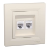 Schneider Electric Asfora - EPH4800123 - 2xRJ45 Cat6 UTP aljzat, bézs