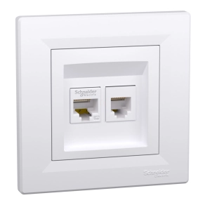   Schneider Electric Asfora - EPH4900121 - RJ45 Cat5e UTP + RJ12 aljzat, fehér
