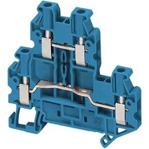 Schneider Electric Linergy TR terminals blocks - NSYTRV24DBL - Csavaros kétszintes átkötőkapocs 1x1 csatlakozás 5,2 mm 2,5 mm2 24A - es kék