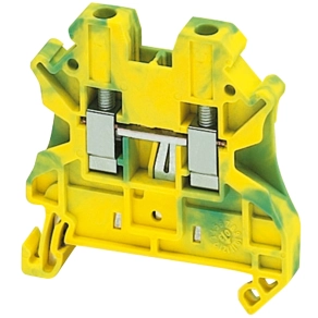Schneider Electric Linergy TR terminals blocks - NSYTRV42PE - Csavaros egyszintes földelőkapocs 1x1 csatlakozás 6,2 mm 4 mm2 zöld - sárga