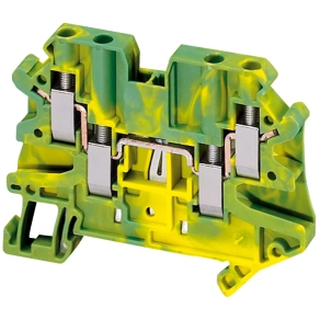 Schneider Electric Linergy TR terminals blocks - NSYTRV44PE - Csavaros egyszintes földelőkapocs 2x2 csatlakozás 6,2 mm 4 mm2 zöld - sárga