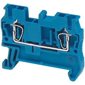 Schneider Electric Linergy TR terminals blocks - NSYTRR22BL - Rugós egyszintes átkötőkapocs 1x1 csatlakozás 5,2 mm 2,5 mm2 24A - es kék