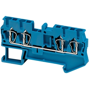 Schneider Electric Linergy TR terminals blocks - NSYTRR24BL - Rugós egyszintes átkötőkapocs 2x2 csatlakozás 5,2 mm 2,5 mm2 24A - es kék