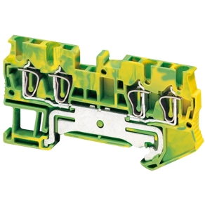 Schneider Electric Linergy TR terminals blocks - NSYTRR24PE - Rugós egyszintes földelőkapocs 2x2 csatlakozás 5,2 mm 2,5 mm2 zöld - sárga