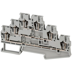 Schneider Electric Linergy TR terminals blocks - NSYTRR26T - Rugós háromszintes átkötőkapocs 1x1 csatlakozás 5,2 mm 2,5 mm2 20A - es