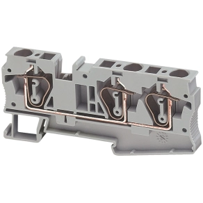 Schneider Electric Linergy TR – Sorkapocs, rugós csatlakozású, átmenő, 3 pontos, 6mm², szürke, 41A, 800V névleges feszültség, clip-on rögzítés; NSYTRR63