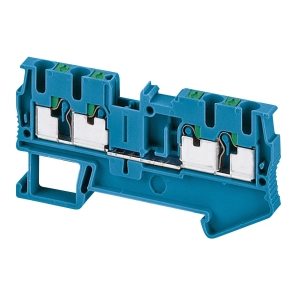 Schneider Electric Linergy TR terminals blocks - NSYTRP24BL - Direkt rugós egyszintes átkötőkapocs 2x2 csatlakozás 5,2 mm 2,5 mm2 24A - es kék