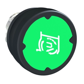   Schneider Electric Harmony XB4 - ZB4BC38067RA - fém durva környezeti nyomógomb fej, Ø22, visszatérő, zöld, elforgatott szimbólummal