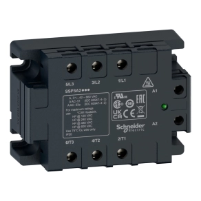   Schneider Electric Harmony Solid State Relays - SSP3A250BDRT - SSP szilárdtestrelé, panelre szerelhető, 3f, pillanat kapcsolás, 3NO, 48 - 530VAC, 50A, 24VDC, hőátadóval
