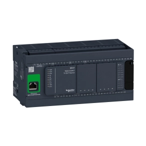 Schneider Electric Modicon M241 - TM241CE40T - gépvezérlő PLC, 40 I/O, tranzisztor (source) kimenet, RS232/RS485, RS485, Ethernet Modbus TCP/IP, 24 VDC