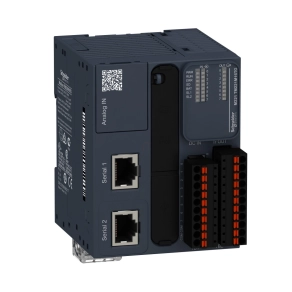  Schneider Electric Modicon M221 - TM221M16TG - gépvezérlő PLC, 16 I/O, tranzisztor (source) kimenet, RS232/RS485, RS485, 24 VDC, könyv formátum, rugós