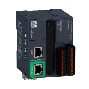   Schneider Electric Modicon M221 - TM221ME16TG - gépvezérlő PLC, 16 I/O, tranzisztor (source) kimenet, RS232/485, Ethernet Modbus TCP/IP, 24VDC, könyv formátumú kivitel,rugós