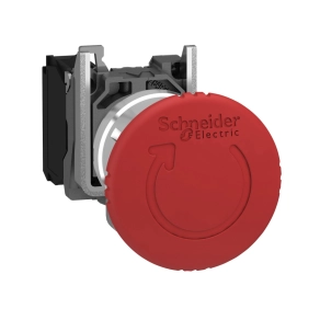   Schneider Electric Harmony XB4 - XB4BS8442 - komplett fém Ø40 gombafejű vészgomb, Ø22, forgatásra kioldó, 1NC