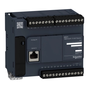   Schneider Electric Modicon M221 - TM221C24T - gépvezérlő PLC, 24 I/O, tranzisztor (source) kimenet, RS232/RS485, 24 VDC