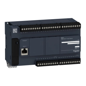   Schneider Electric Modicon M221 - TM221C40T - gépvezérlő PLC, 40 I/O, tranzisztor (source) kimenet, RS232/RS485, 24 VDC