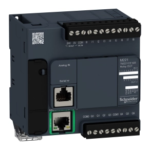 Schneider Electric Modicon M221 - TM221CE16R - gépvezérlő PLC, 16 I/O, relé kimenet, RS232/RS485, Ethernet Modbus TCP/IP 100...230 VAC