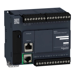   Schneider Electric Modicon M221 - TM221CE24R - gépvezérlő PLC, 24 I/O, relé kimenet, RS232/RS485, Ethernet Modbus TCP/IP 100...230 VAC