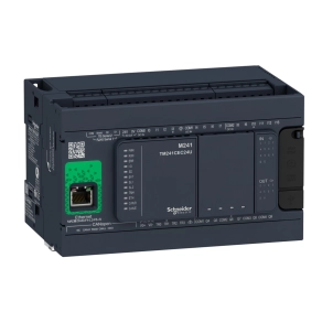   Schneider Electric Modicon M241 - TM241CEC24R - gépvezérlő PLC, 24 I/O, relé kimenet, RS232/RS485, RS485, Ethernet Modbus TCP/IP, CANopen, 100…230VAC