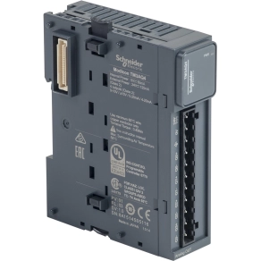 Schneider Electric Modicon TM3 - TM3AQ4 - bővítő modul, 4 analóg kimenet, 12/11+1 bit, +/-10V / 0...10V / 0…20mA / 4…20mA