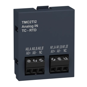   Schneider Electric Modicon M221 - TMC2TI2 - TMC jelkártya, 2 hőmérséklet bemenet, 14 bit, Pt100, Pt1000, Ni100, Ni1000, hőelem: J-K-R-S-B-T-N-E-C