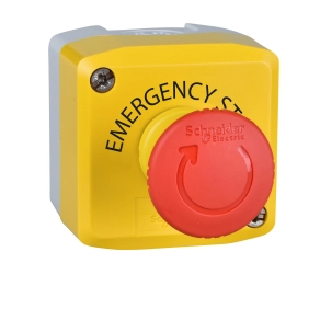 Schneider Electric Harmony XALK - XALK1781H29 sárga állomás - 1 piros gombafejű nyomógomb Ø40 visszaállás forgatással 1NC