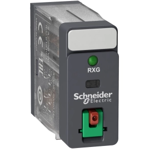   Schneider Electric Harmony Electromechanical Relays - RXG22B7 - RXG Interfész relé, 2CO, 5A, 24VAC, tesztgomb, LED