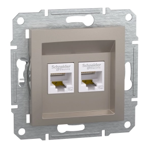   Schneider Electric Asfora - EPH4400169 - 2xRJ45 Cat5e UTP aljzat, bronz
