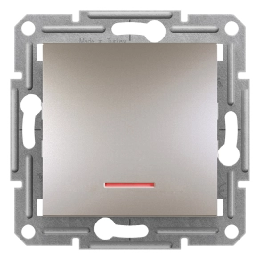   Schneider Electric Asfora - EPH1600169 - Egypólusú nyomó, jelzőfényes, rugós bekötés, bronz
