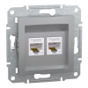 Schneider Electric Asfora - EPH4400161 - 2xRJ45 Cat5e UTP aljzat, alumínium