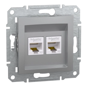   Schneider Electric Asfora - EPH4400161 - 2xRJ45 Cat5e UTP aljzat, alumínium