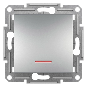 Schneider Electric Asfora - EPH1600161 - Egypólusú nyomó, jelzőfényes, rugós bekötés, alumínium
