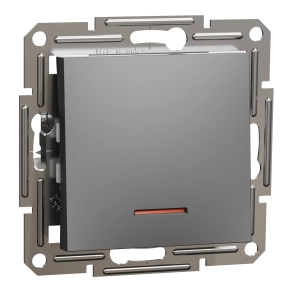 Schneider Electric Asfora - EPH1400171 - Egypólusú kapcsoló, jelzőfényes, rugós bekötés, antracit