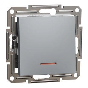 Schneider Electric Asfora - EPH1400162 - Egypólusú kapcsoló, jelzőfényes, rugós bekötés, acél
