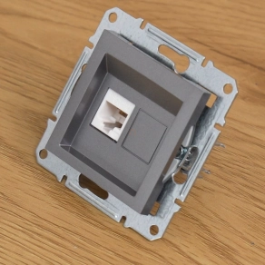   Schneider Electric Asfora - EPH4300162 - 1xRJ45 Cat5e UTP aljzat, acél