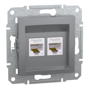   Schneider Electric Asfora - EPH4400162 - 2xRJ45 Cat5e UTP aljzat, acél