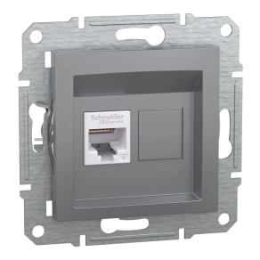 Schneider Electric Asfora - EPH4700162 - 1xRJ45 Cat6 UTP aljzat, acél