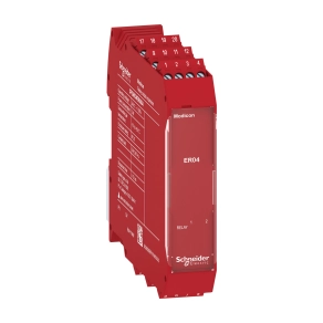Schneider Electric Preventa XPS MCM - XPSMCMER0004 biztonsági vezérlő, biztonsági relé kimeneti modul, 2 kimenet 4 relével, cavaros