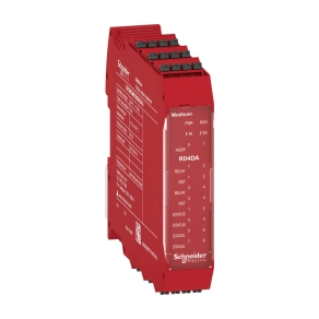   Schneider Electric Preventa XPS MCM - XPSMCMRO0004DAG biztonsági vezérlő, biztonsági bővítő I/O modul, 4DO(relé) + 4DI(start/restart) + 8DO (státusz)