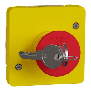   Schneider Electric Mureva Styl - MUR35052 - Kulcsos vészleállító, piros/sárga