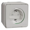 Schneider Electric Mureva Styl - MUR39034 - 2P+F csatlakozóaljzat, biztonsági zsaluval, csapófedéllel, rugós, komplett, polárfehér