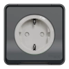 Schneider Electric Mureva Styl - MUR36034 - 2P+F csatlakozóaljzat, biztonsági zsaluval, csapófedéllel, rugós, komplett, antracitszürke