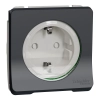 Schneider Electric Mureva Styl - MUR36134 - 2P+F csatlakozóaljzat, biztonsági zsaluval, csapófedéllel, rugós, antracitszürke
