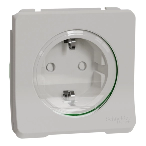   Schneider Electric Mureva Styl - MUR39135 - 2P+F csatlakozóaljzat, biztonsági zsaluval, csapófedéllel, csavaros, polárfehér