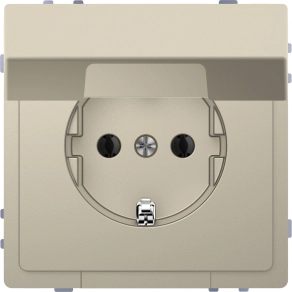   Schneider Electric Merten System Design - MTN2310-6033 - 2P+F csatlakozóaljzat, biztonsági zsaluval, csapófedéllel, rugós, 16A, System-D, szahara